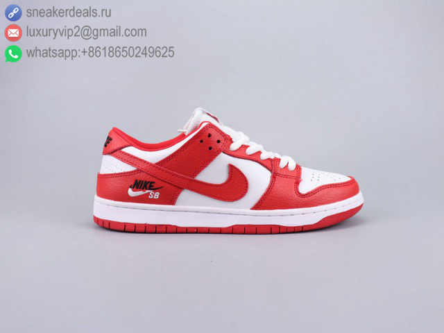 NIKE DUNK LOW ELITE SB RED WHITE LEATHER UNISEX SKATE SHOES